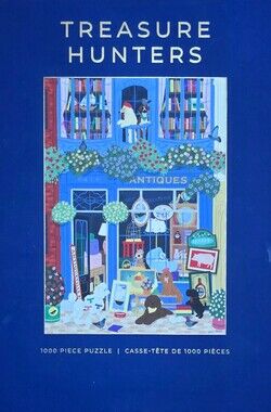 Treasure Hunters 1000-Piece Puzzle - Blue Antiques Shop Illustration
